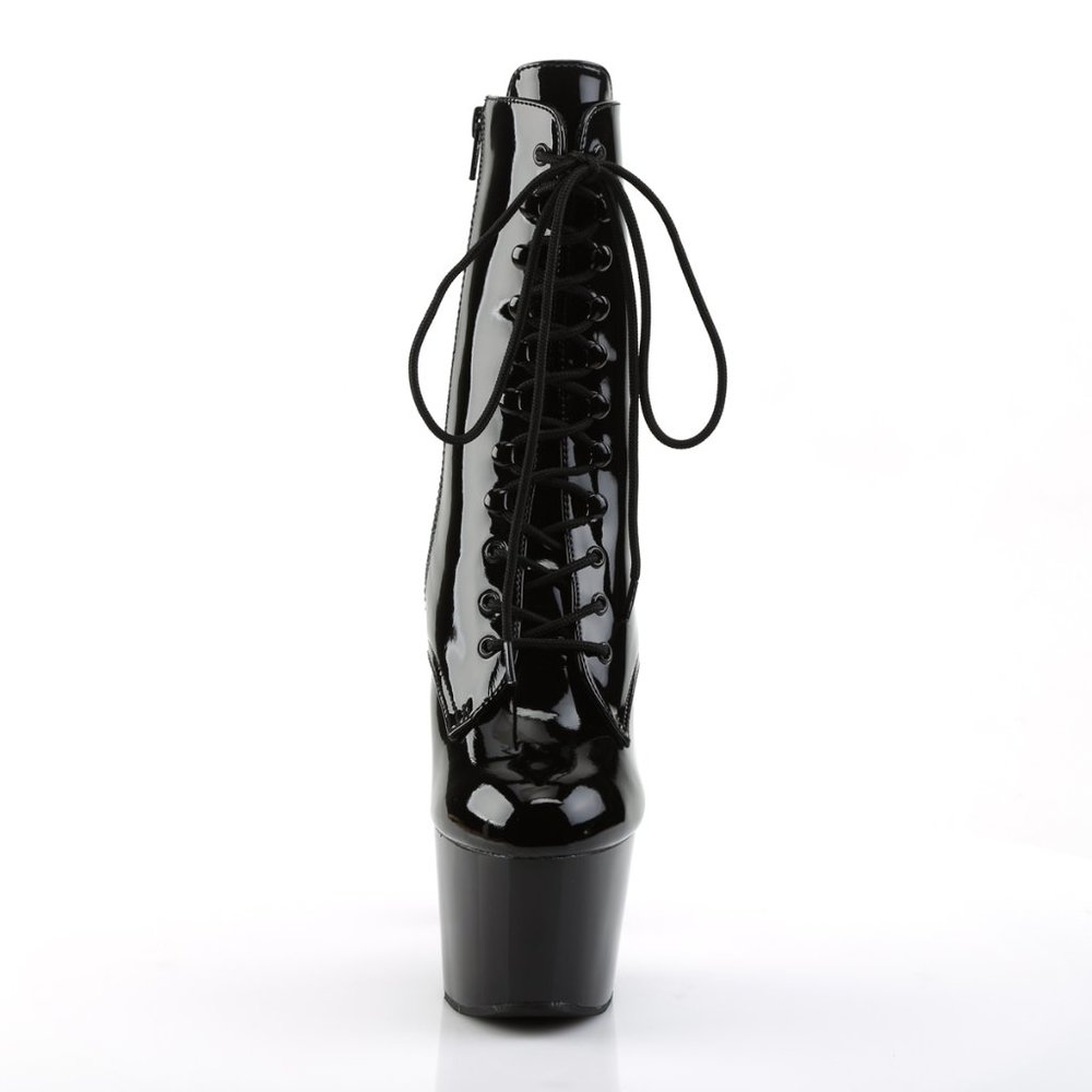 Pleaser Adore 1020 Black Patent Platform Stiletto Boots - Picture 2 of 5